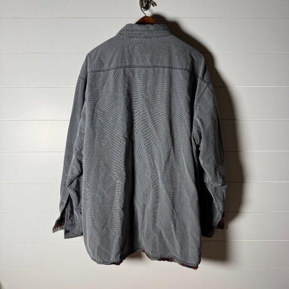 Red Head Brand Men's Flannel Plaid Lined Shirt/Shacket Gray - Picture 5 of 7